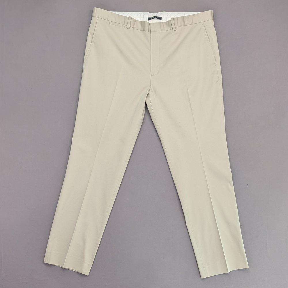 Theory Marlo Beige Chino Pants Mens 38 Flat Front Minimalist
